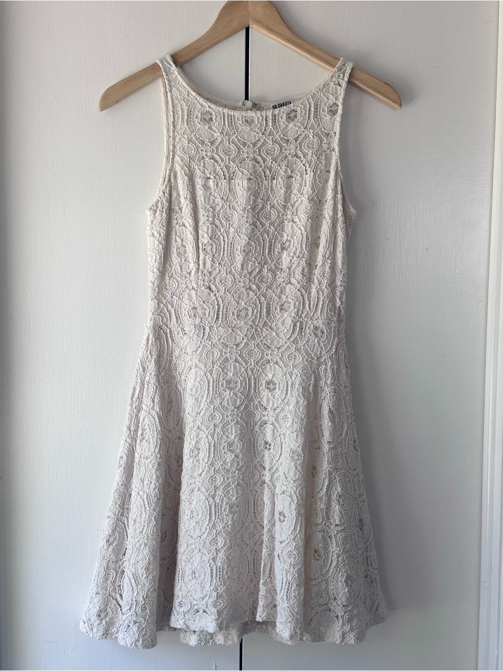 BB Dakota Lace Overlay Fit & Flare Renley Dress in Ivory